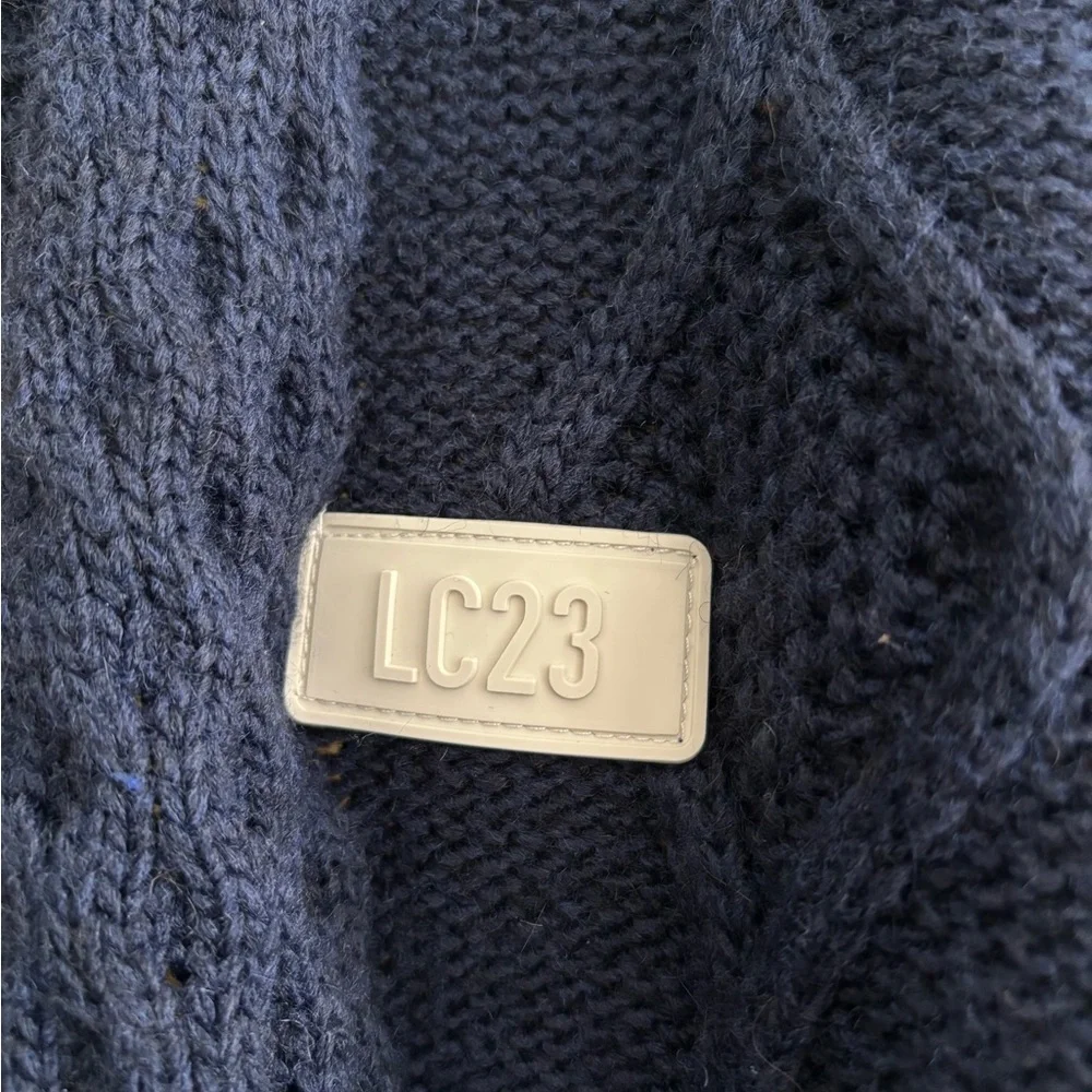 LC23 Quilted Cardigan Navy Size L - Picture 4 of 6